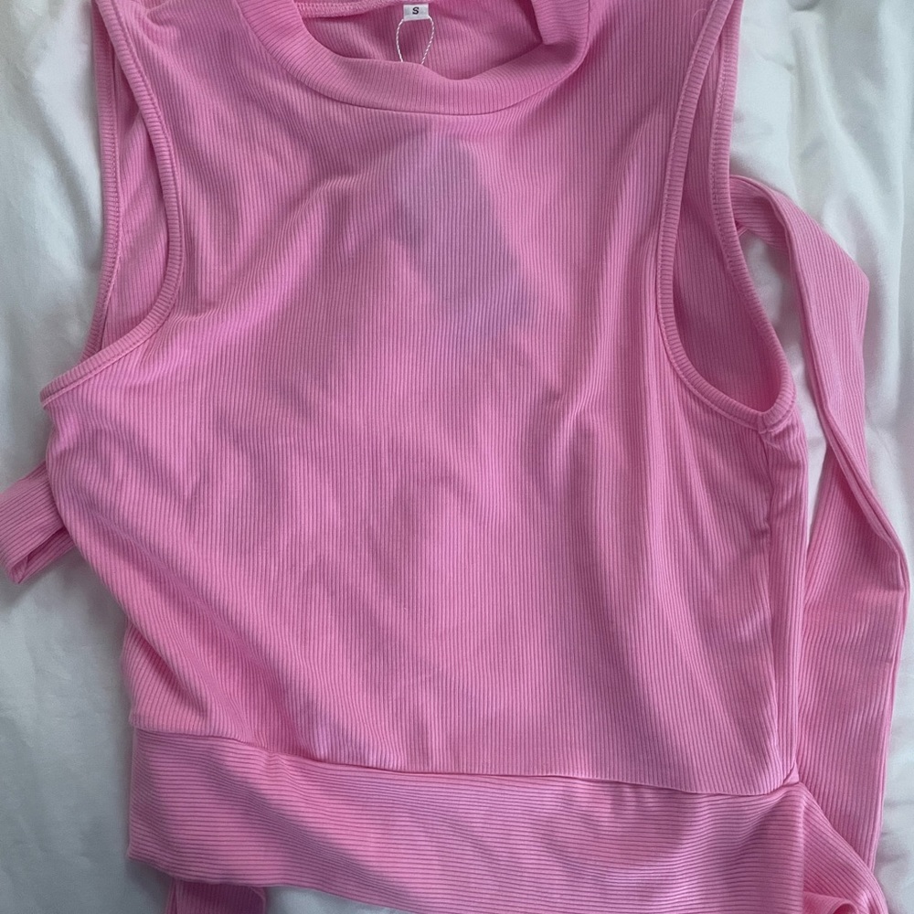 Pink Cropped Tank Top